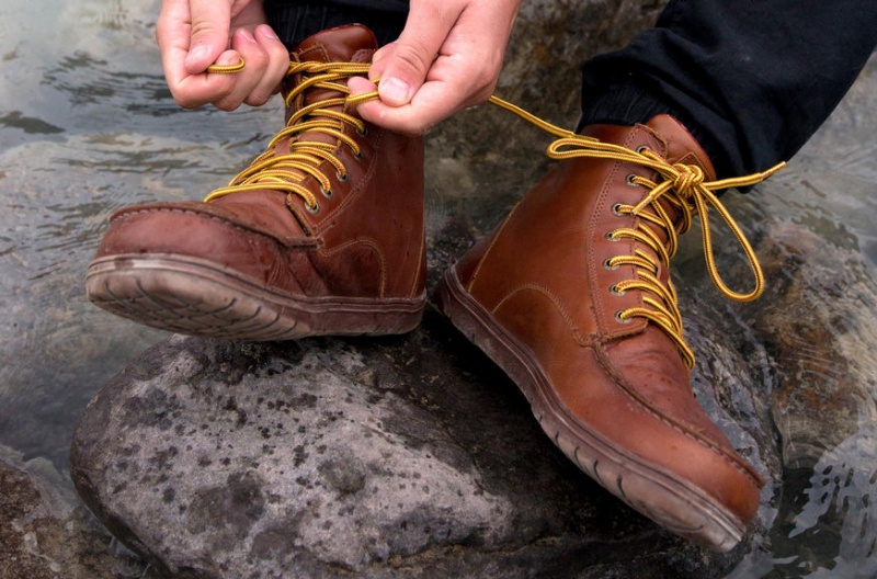 Barefoot Lems Boulder Boot Skórzane Męskie Miedź Polska | OYF-35437