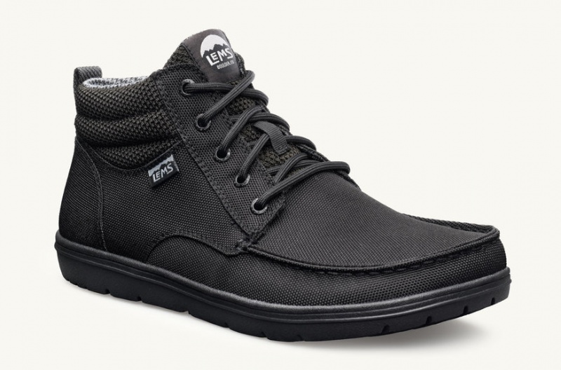 Buty Męskie Lems Boulder Boot Mid Wegański Czarne Polska | QSE-56256