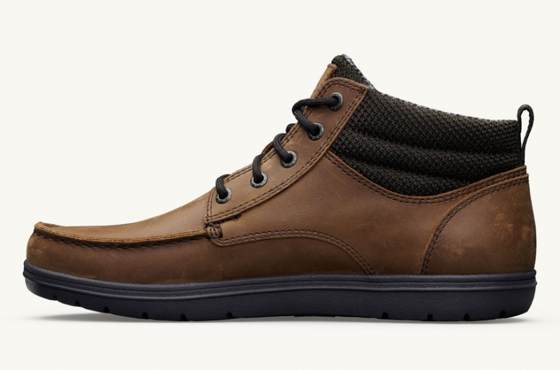 Buty Męskie Lems Boulder Boot Mid Skórzane Brązowe Polska | FCL-66292
