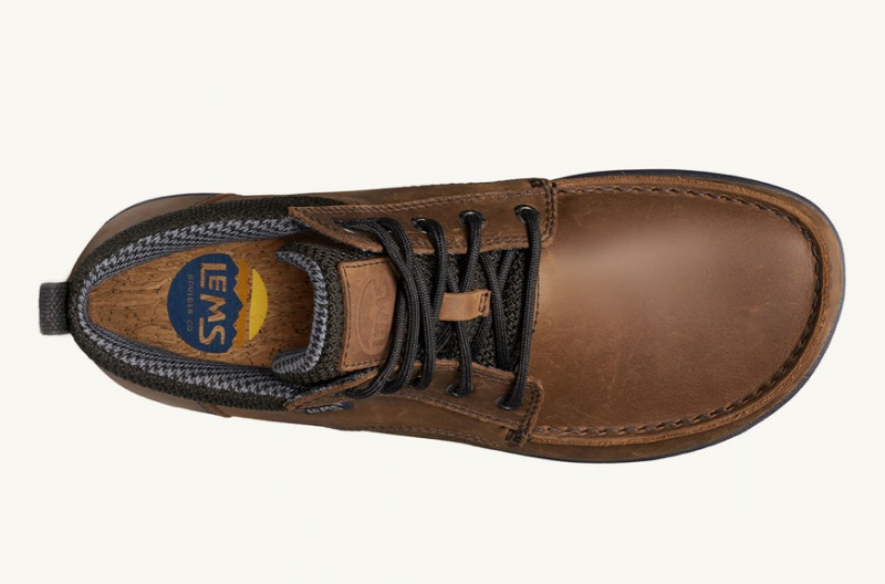 Buty Męskie Lems Boulder Boot Mid Skórzane Brązowe Polska | FCL-66292